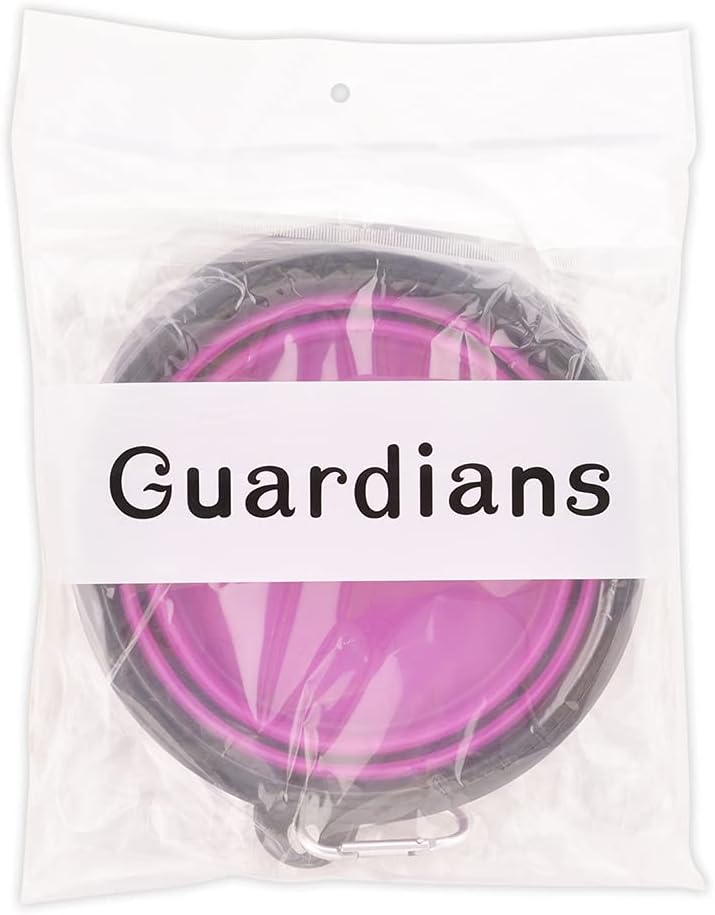 Premium Large Collapsible Dog Bowls - 34Oz Portable Travel Dishes with Carabiner Clip (2 Pack: Purple & Red)