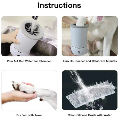 GWAAMB Pet Foot Washing Electric Foot Washing Machine for Home Dogs and Cats Paw Cleaner Non Wiping Automatic Foot Washing Machine